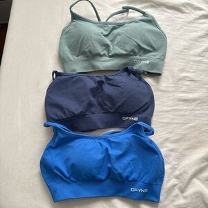 DFYNE Women's Sports Bra Set - Green, Navy, Blue